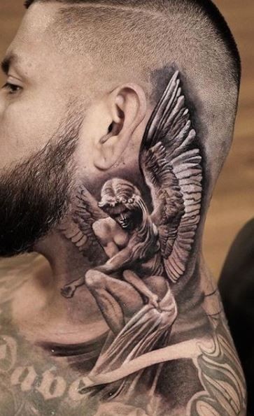 54 top idées de tatouages cou pour s'inspirer 52