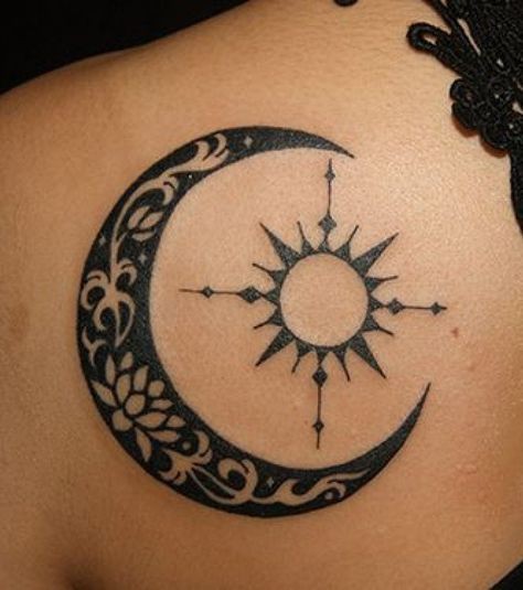 33 top idées de tatouages lune & soleil 7 33 top idées de tatouages lune & soleil 7