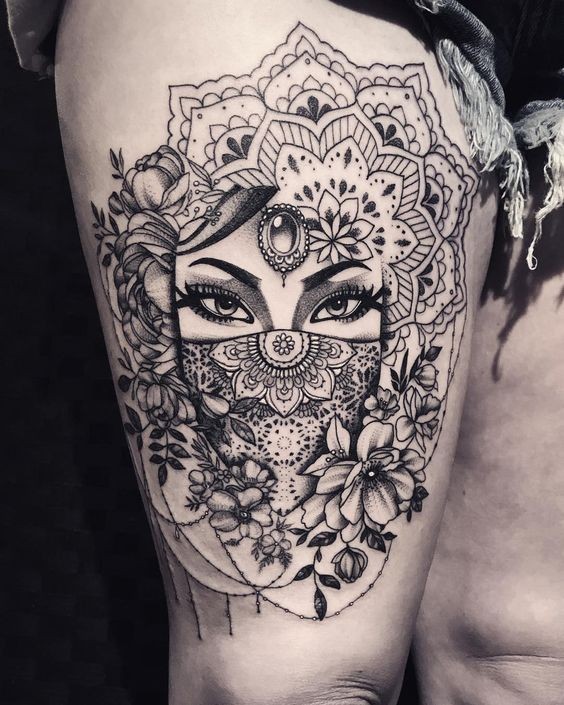 100 top idées de tatouages cuisse pour femme 24