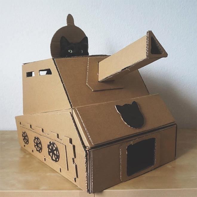 21 idées de maisons pour chat en forme de tanks 11