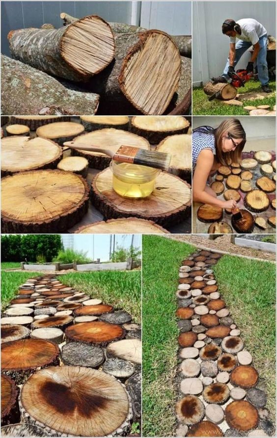 29 idées avec des bûches d'arbres à faire soi-même pour votre jardin 23