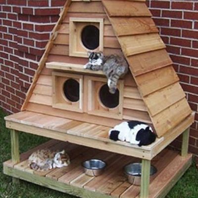 45 top idées de maisons de chat en plein air 46