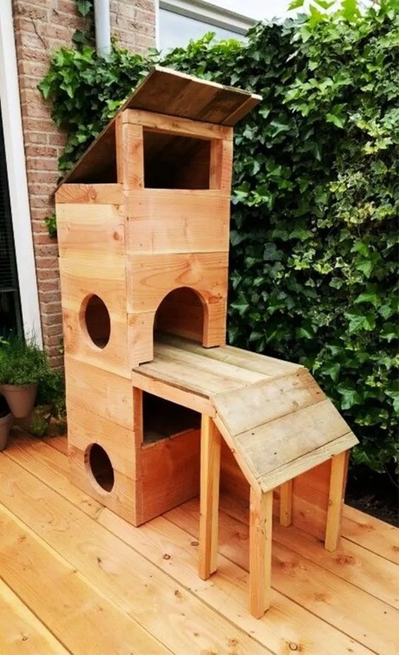 45 top idées de maisons de chat en plein air 34
