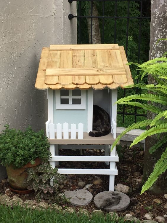 45 top idées de maisons de chat en plein air 39