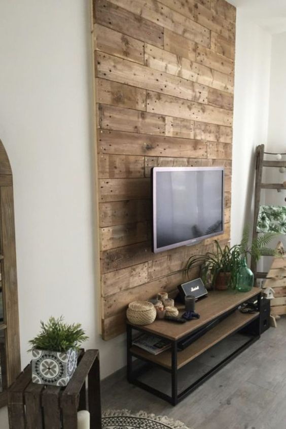 62 idées pour embellir un mur avec du bois ou des palettes 38