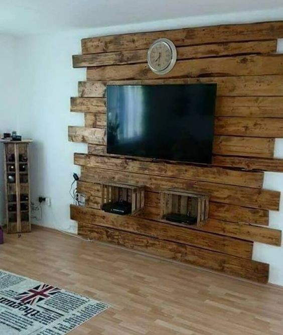 62 idées pour embellir un mur avec du bois ou des palettes 56
