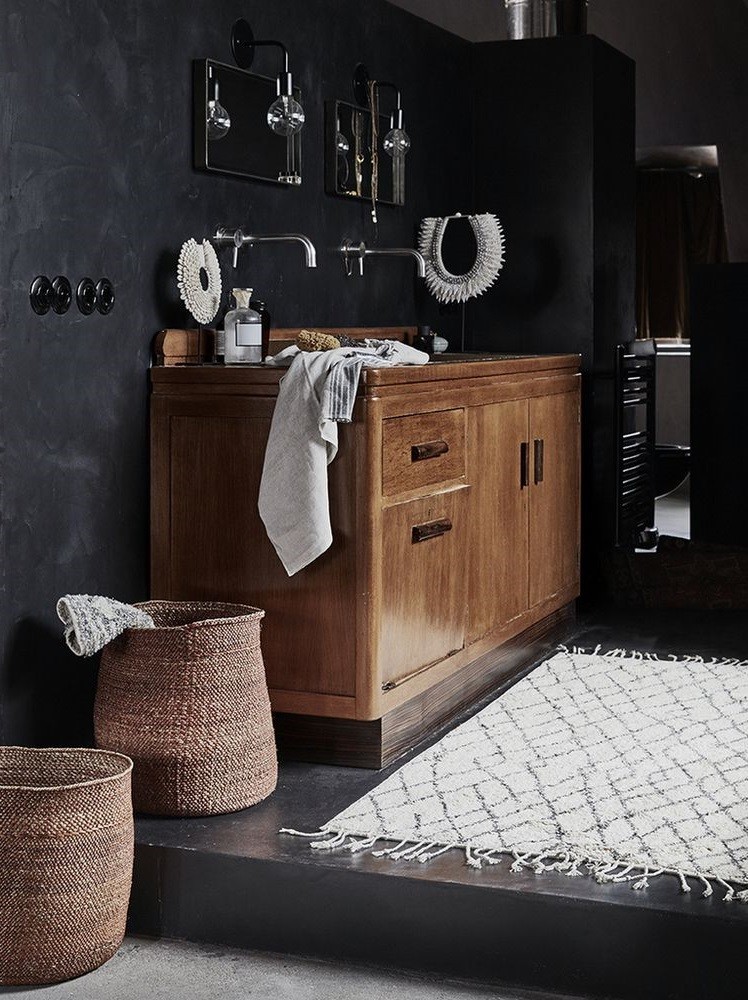 50 top idées de salles de bain noir et bois 2