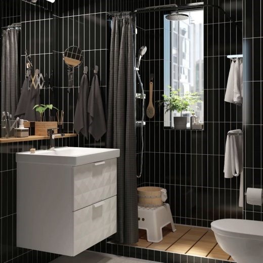 50 top idées de salles de bain noir et bois 7