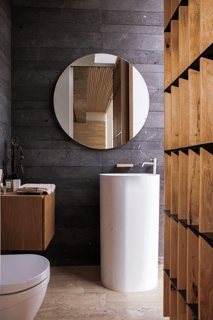50 top idées de salles de bain noir et bois 9