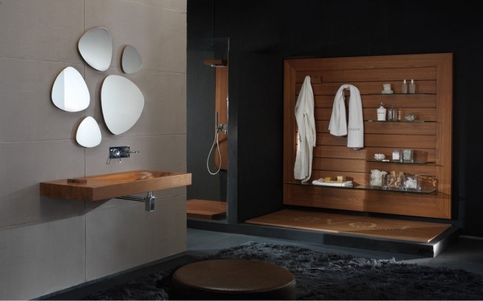 50 top idées de salles de bain noir et bois 10