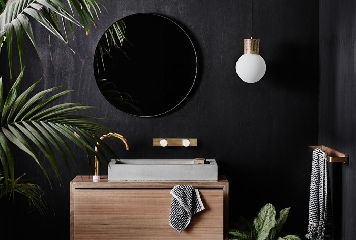 50 top idées de salles de bain noir et bois 11