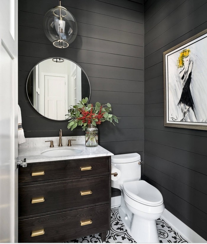 50 top idées de salles de bain noir et bois 12