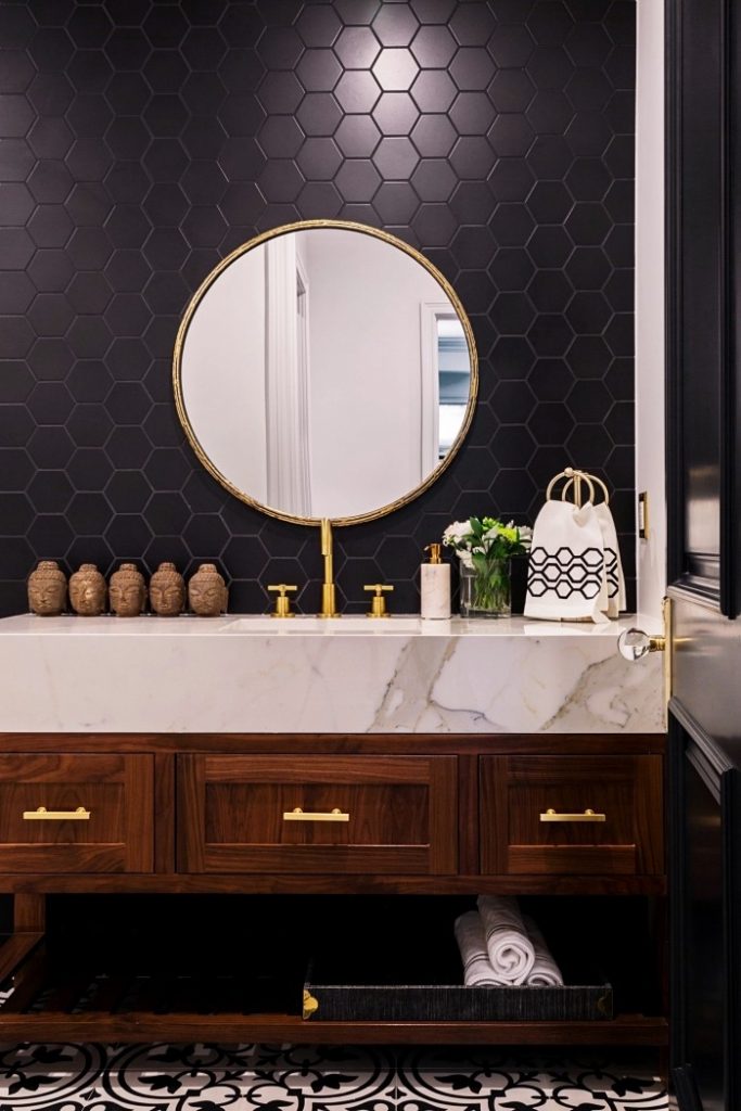 50 top idées de salles de bain noir et bois 19