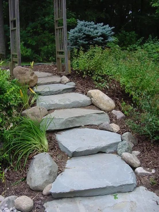 100 incroyables idées de chemins de jardin en pierres 67