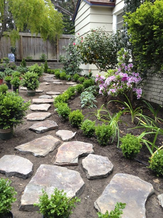 100 incroyables idées de chemins de jardin en pierres 70