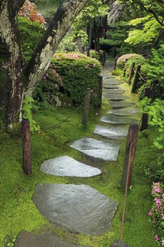 100 incroyables idées de chemins de jardin en pierres 76