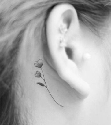 100 Tatouages derrière l'oreille mignons pour femme 43