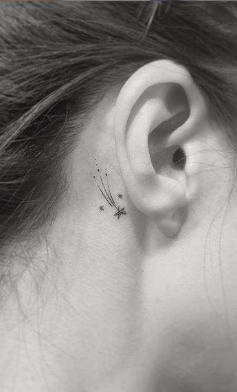 100 Tatouages derrière l'oreille mignons pour femme 12