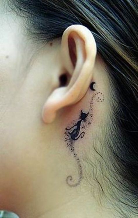 100 Tatouages derrière l'oreille mignons pour femme 27