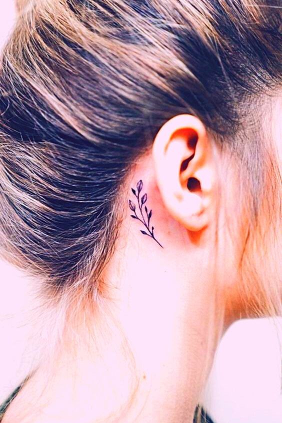 100 Tatouages derrière l'oreille mignons pour femme 82