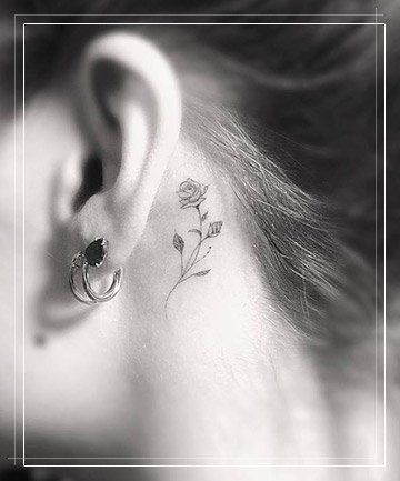 100 Tatouages derrière l'oreille mignons pour femme 28