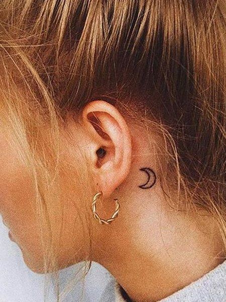 100 Tatouages derrière l'oreille mignons pour femme 16