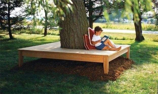 16 bancs de jardin en bois à faire autour d'un arbre 11