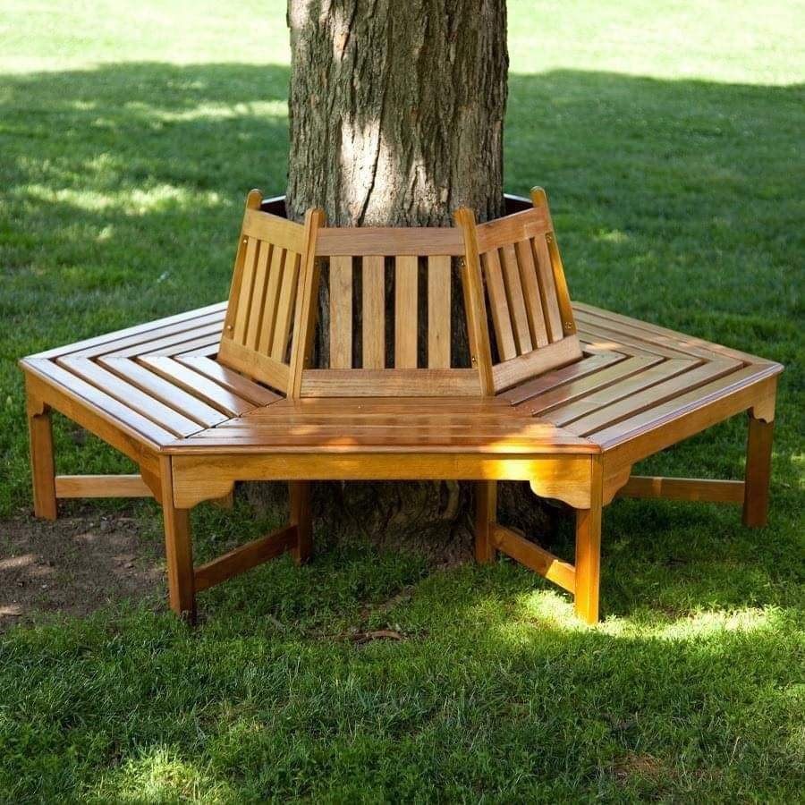 16 bancs de jardin en bois à faire autour d'un arbre 4