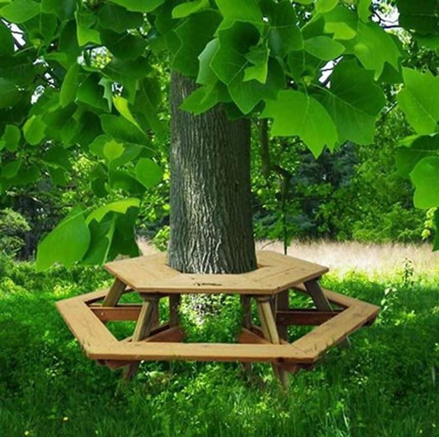 16 bancs de jardin en bois à faire autour d'un arbre 6