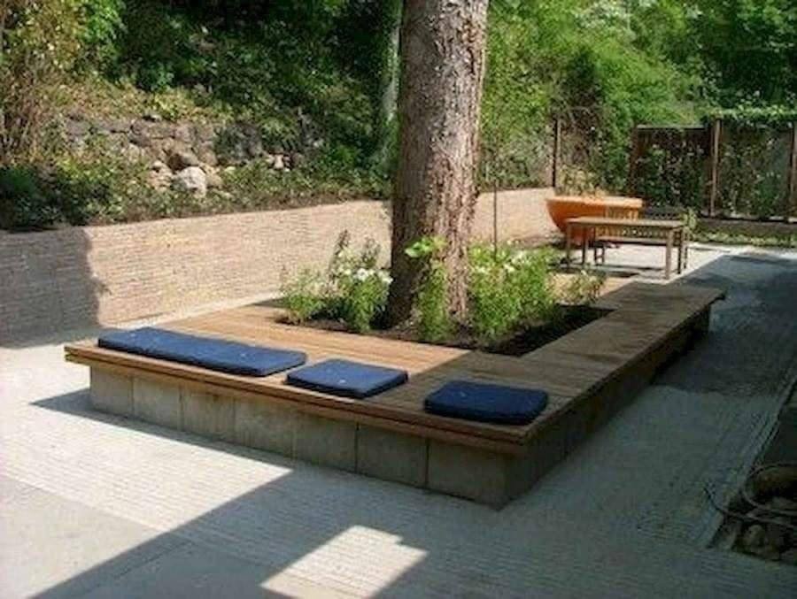 16 bancs de jardin en bois à faire autour d'un arbre 9