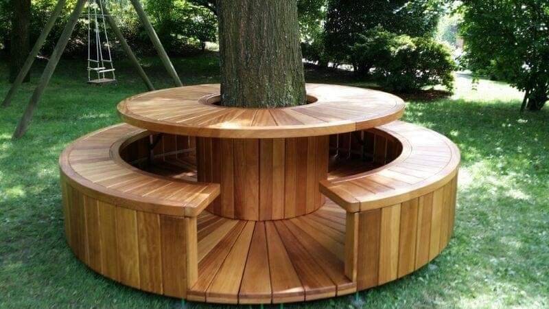 16 bancs de jardin en bois à faire autour d'un arbre 1