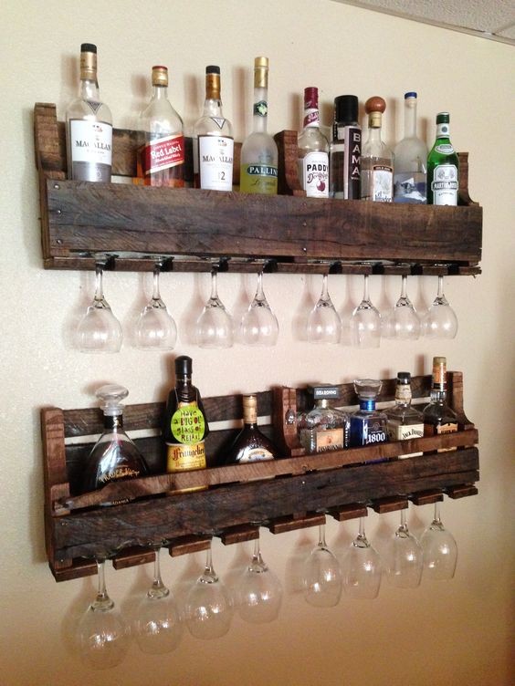 17 idées pour faire un minibar mural avec du bois 6 17 idées pour faire un minibar mural avec du bois 6