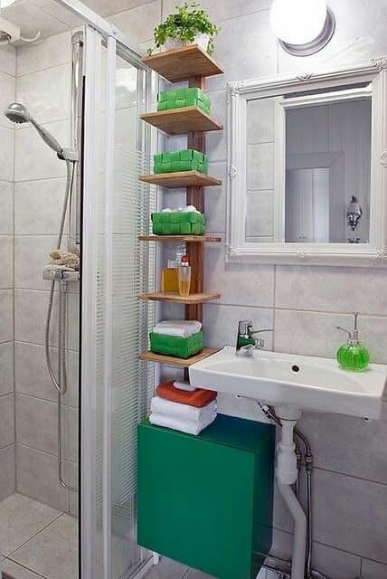 47 idées de rangements pour optimiser l'espace de la salle de bain 44