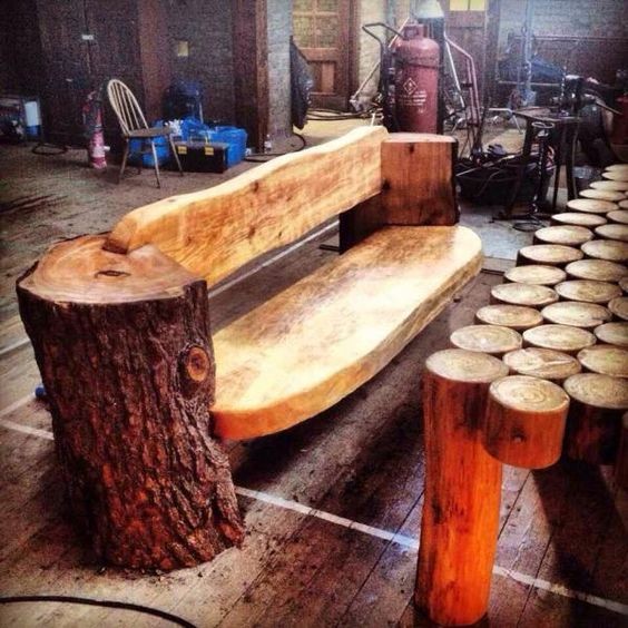 33 idées de bancs, tables & chaises en bois brut 20 33 idées de bancs, tables & chaises en bois brut 20
