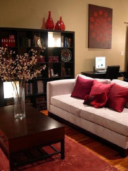 41 idées de décorations d'intérieur avec des tons rouges 23