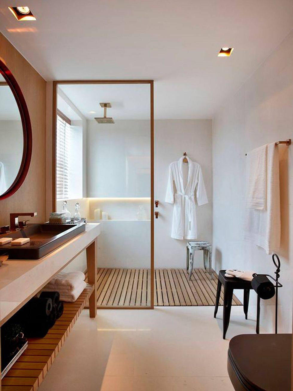 14 idées pour séparer la douche de la salle de bain 2
