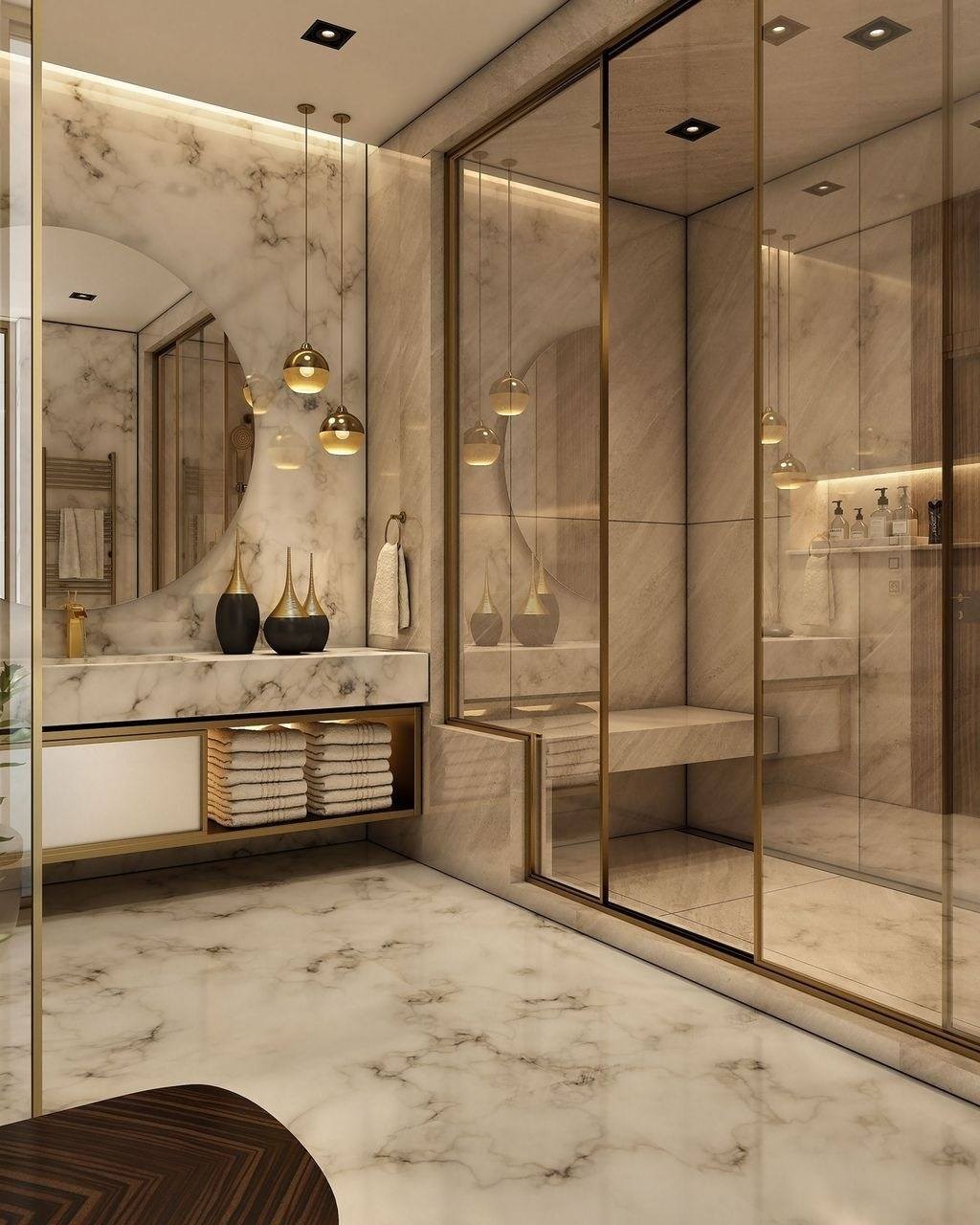 14 idées pour séparer la douche de la salle de bain 6