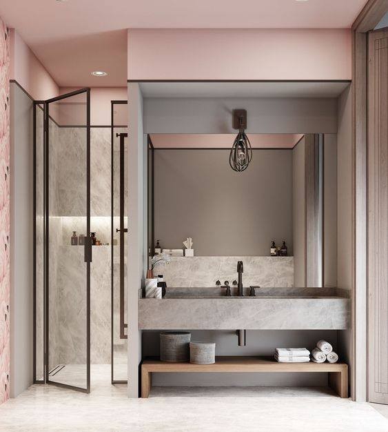 14 idées pour séparer la douche de la salle de bain 9