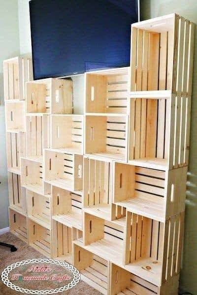 15 étagères et armoires à faire avec des caisses en bois 8