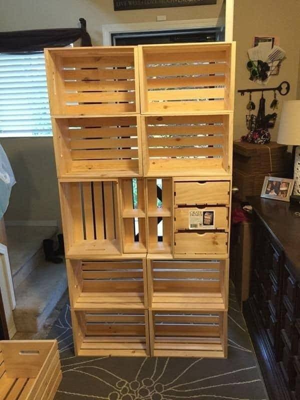 15 étagères et armoires à faire avec des caisses en bois 1