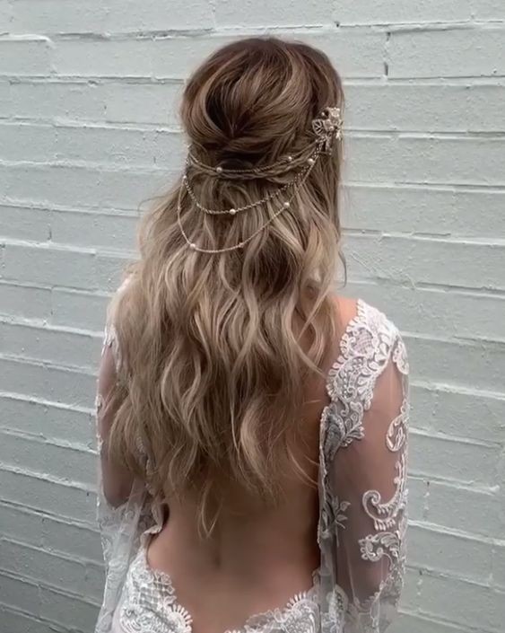 26 Coiffures de mariage mi-longs avec cheveux lâchés 3 26 Coiffures de mariage mi-longs avec cheveux lâchés 3