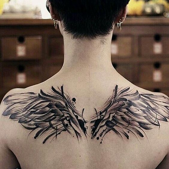 Les 44 plus belles idées de tatouages ailes d'ange 8