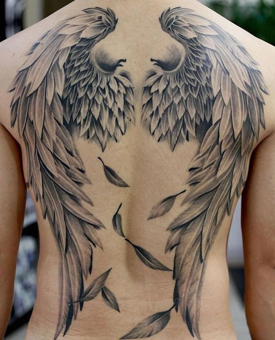 Les 44 plus belles idées de tatouages ailes d'ange 24