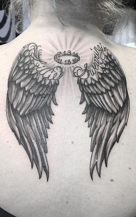 Les 44 plus belles idées de tatouages ailes d'ange 43