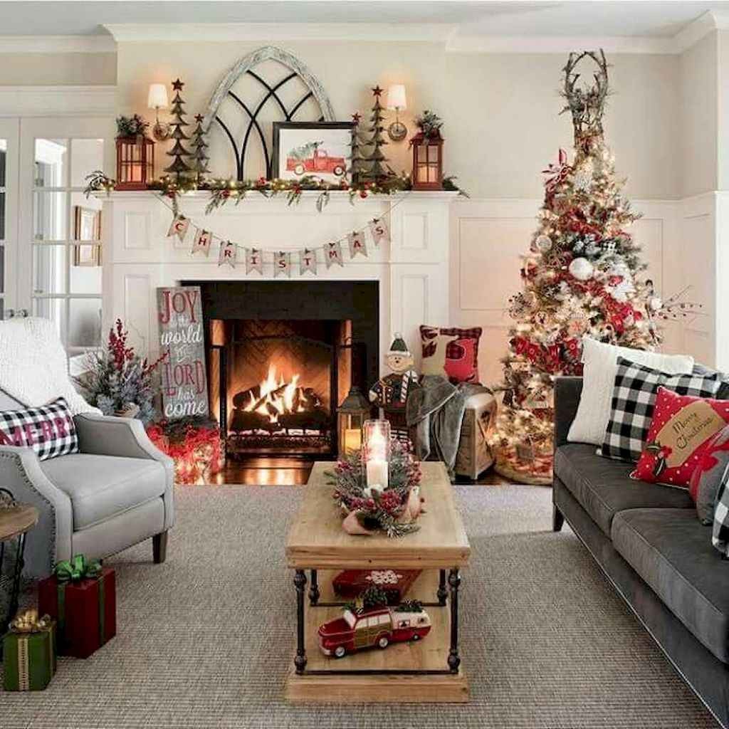 80 Belles idées pour décorer votre salon ce Noel 65