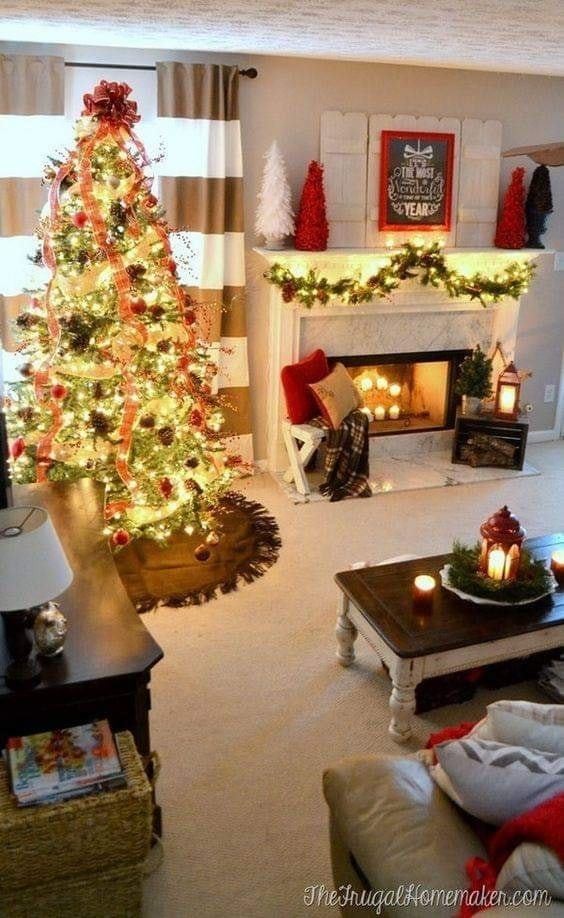 80 Belles idées pour décorer votre salon ce Noel 74