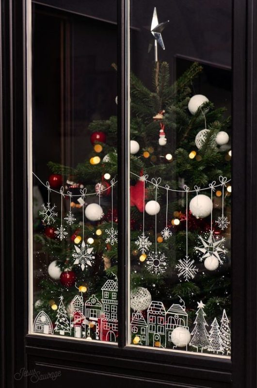 39 Top idées de Décorations de Fenêtres pour Noël 6 39 Top idées de Décorations de Fenêtres pour Noël 6
