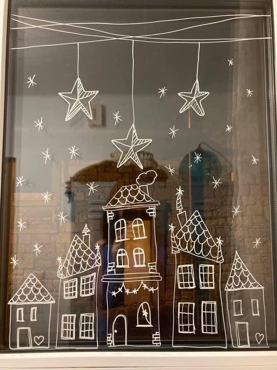 39 Top idées de Décorations de Fenêtres pour Noël 21 39 Top idées de Décorations de Fenêtres pour Noël 21