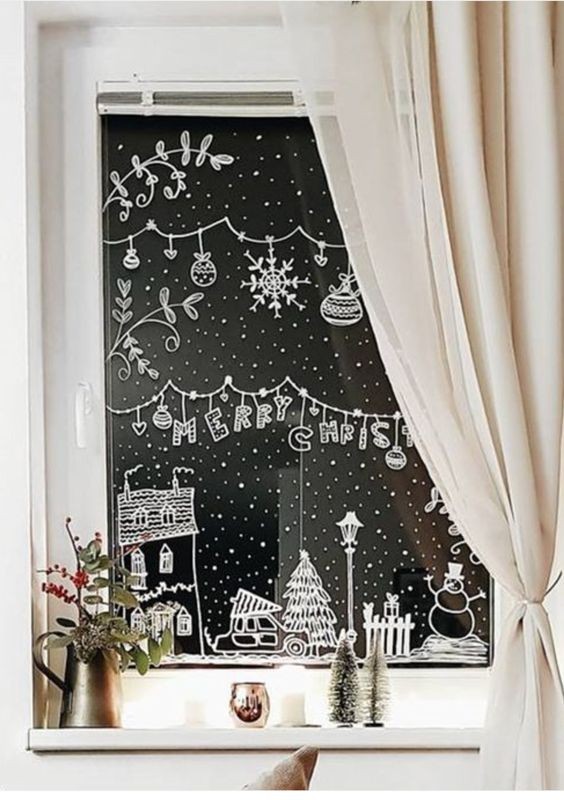 39 Top idées de Décorations de Fenêtres pour Noël 9 39 Top idées de Décorations de Fenêtres pour Noël 9