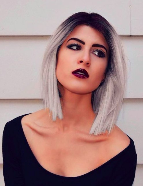 48 Ombrés gris impressionnant pour cheveux courts 4 48 Ombrés gris impressionnant pour cheveux courts 4